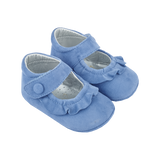 Demi Baby Girl – 100% Suede Crawling Shoes with Frill Detail & Velcro Strap