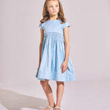 Girl - Azurine Hand Smocked Cotton Dress