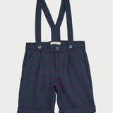 Baby Boy - Noah 100% Wool Check Shorts with Braces