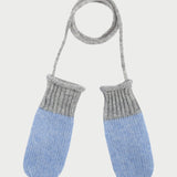 Baby Boy - 100% Cashmere Knitted Mittens with String