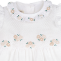 Baby Girl - Elsa Linen Hand Embroidered Smocked Romper