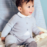 Baby Boy - Huelva Royal Alpaca Set with Intricate Cardigan and Matching Bottoms