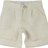 Baby Boy - Chris Bermuda Shorts – 100% Linen with Pleats & Turn-Up Hem