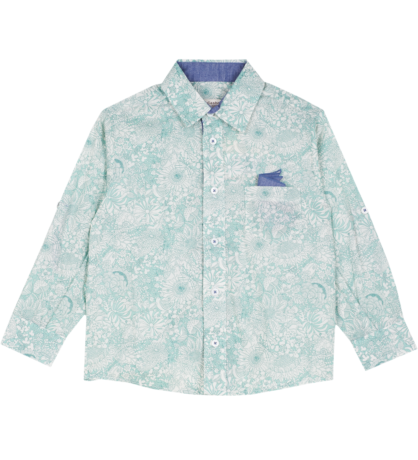Boy - Stefano Classic Cotton Shirt with Removable Handkerchief