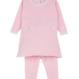 Baby Girls - Valetta Cashmere 2-Piece Set with Jumper Dress, Joggers & Frill Detail