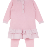 Baby Girls - Valetta Cashmere 2-Piece Set with Jumper Dress, Joggers & Frill Detail