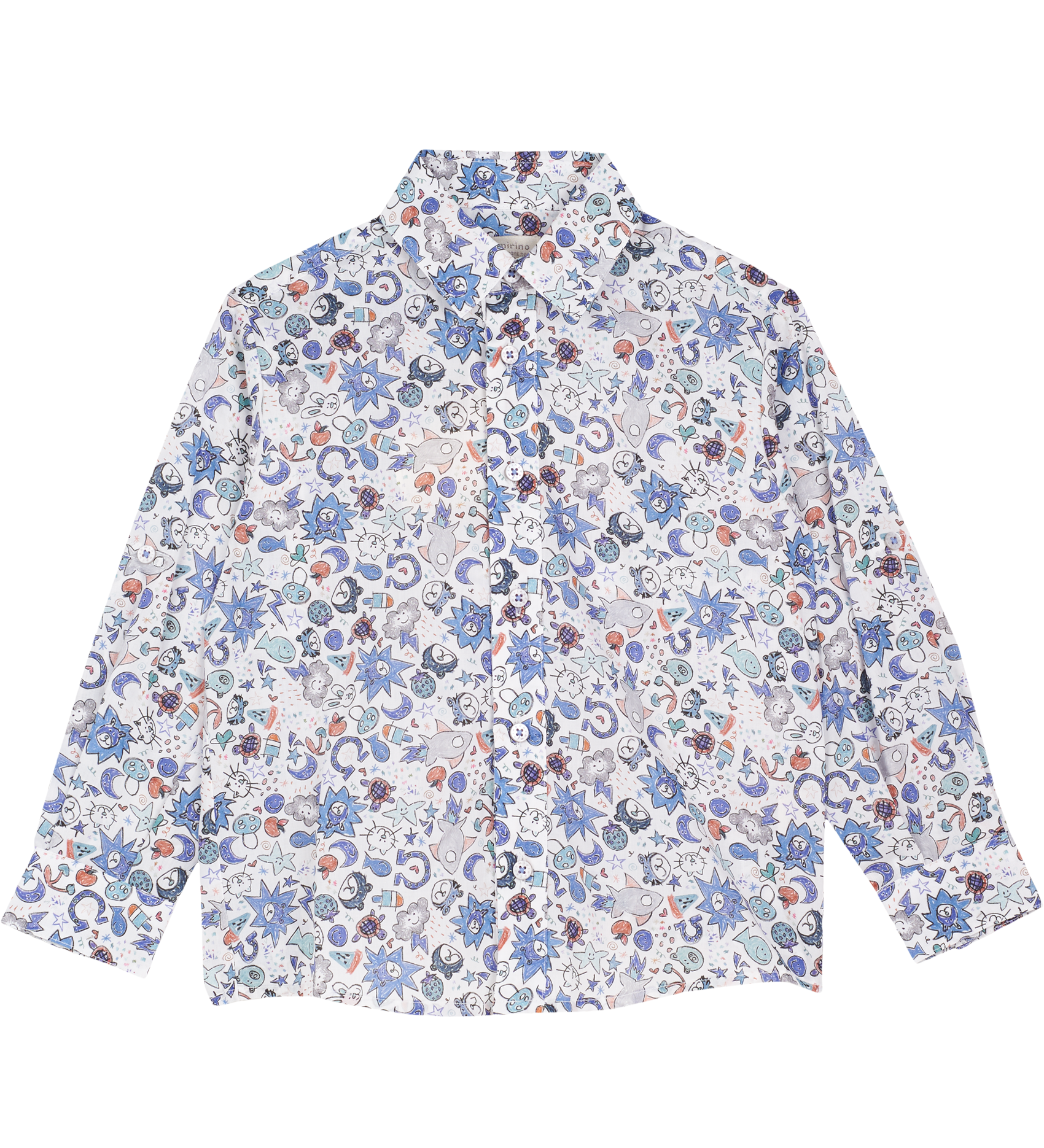 Boy - Davide  Cotton Classic Collar Shirt in Animal Prints