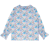 Girl - Callie 100% Cotton Blouse with Pleats in Nature Prints