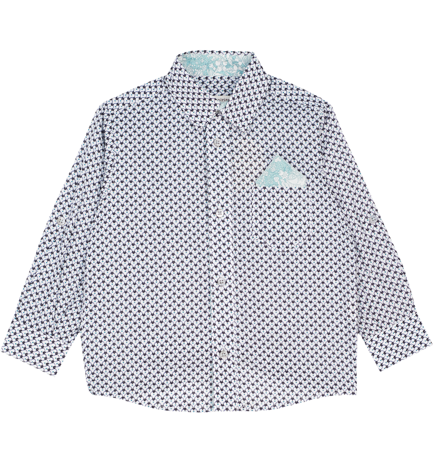 Boy - Stefano Classic Cotton Shirt with Removable Handkerchief