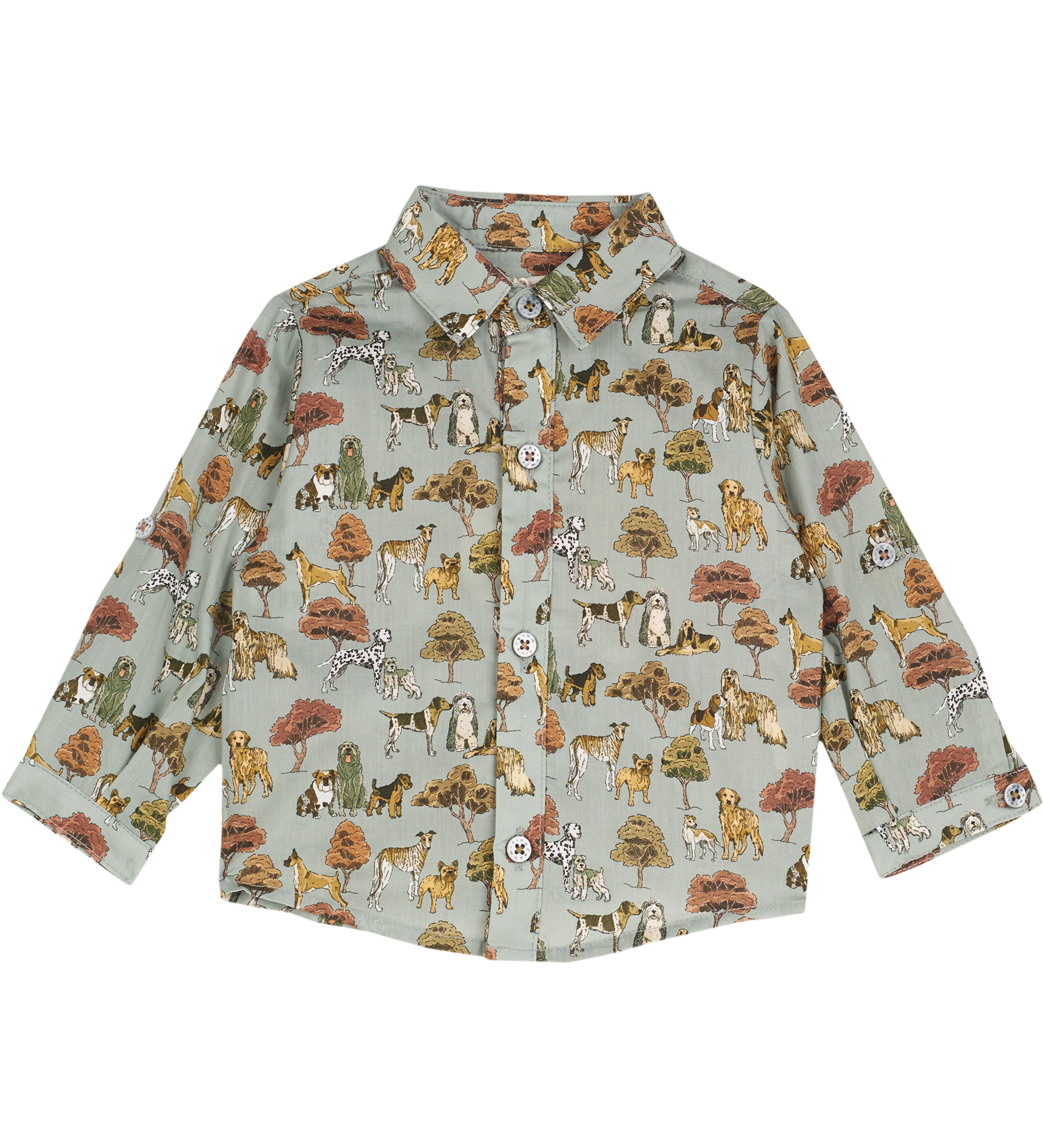 Baby Boy - Davide Cotton Classic Collar Shirt in Animal Prints