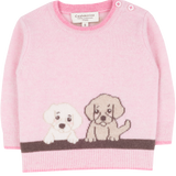 Baby Girl - Serafina Cashmere Jumper with Puppies Intarsia