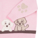 Baby Girl - Serafina Cashmere Jumper with Puppies Intarsia