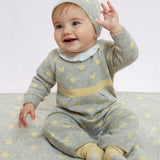 Baby Girl -  Mila 100% Cashmere Romper With Contrasting Intarsia Heart Detail