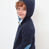 Boy - Manu 100% Cashmere Cardigan Hoodie with Elbow Patches