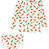 Girl – Siena Long Sleeve Two-Piece Swimsuit With Heart Applique