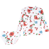 Girl – Siena Long Sleeve Two-Piece Swimsuit With Heart Applique