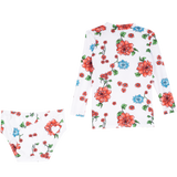Girl – Siena Long Sleeve Two-Piece Swimsuit With Heart Applique