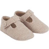 Cashmirino Baby boy crawling shoes in natural linen