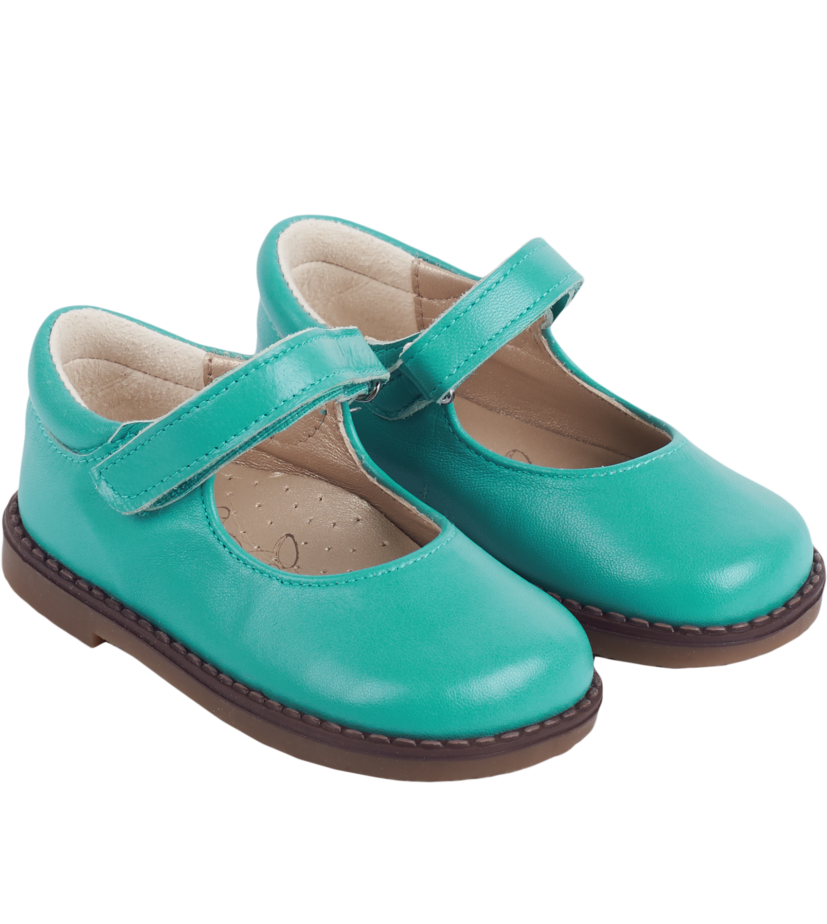 Cashmirino Mint Green Girl classic leather Mary Jane Shoes