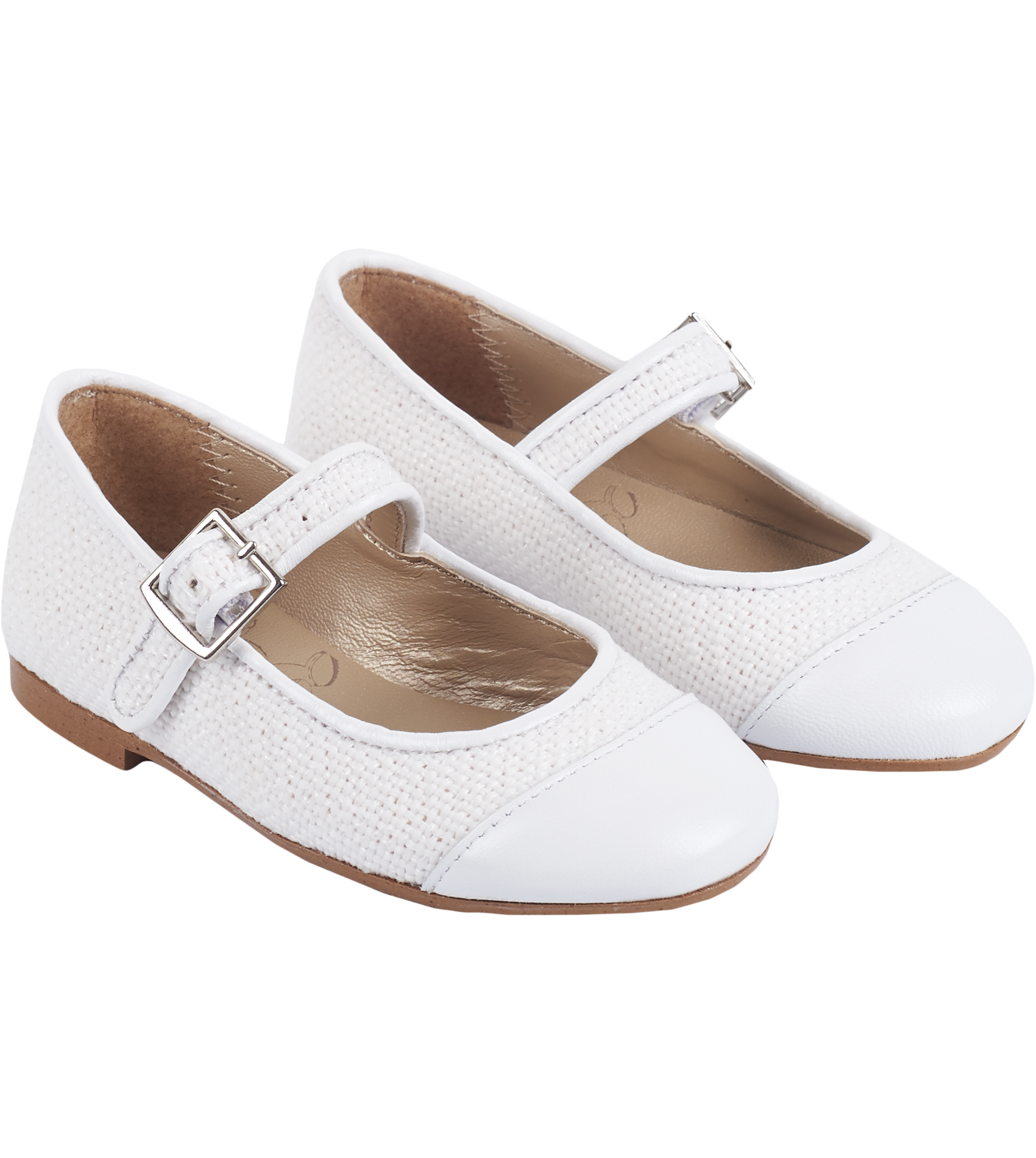 Elegant natural-tone girls’ ballerina shoes with rubber soles – Cashmirino