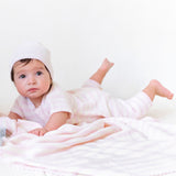 Baby Girl - Marion Cotton Candy Striped Short-Sleeved Romper – Pima Cotton & Modal Blend