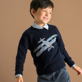 Boy - Mitch Cashmere Jumper with Plane Intarsia