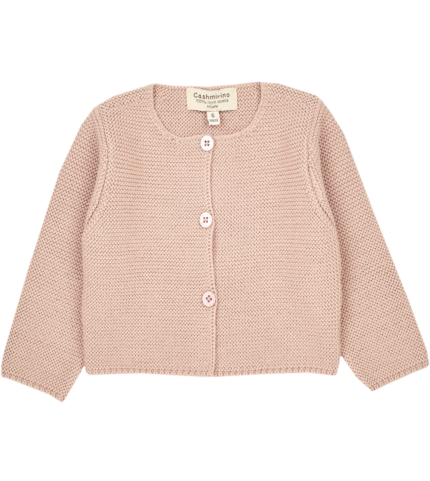 Cashmirino Cameo Rose Baby Girl Royal Alpaca Cropped Cardigan