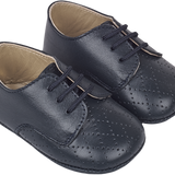 Baby Boy - Jayden 100% Leather Crawling Shoes With Diamond Cut Out Detail