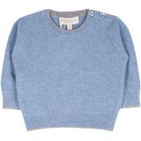 Baby Boy - Tito Lightweight Cashmere Jumper – Contrast Trim & Shoulder Buttons