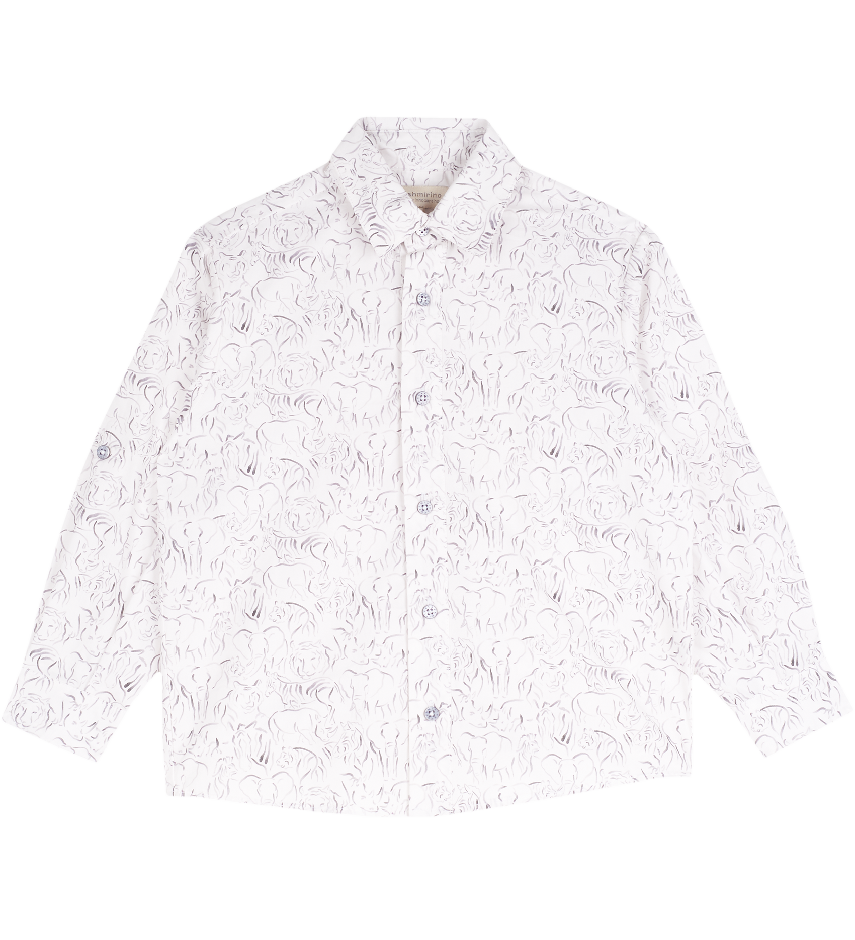 Boy - Davide  Cotton Classic Collar Shirt in Animal Prints