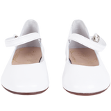 Girl - Leather Ballerina Shoes with Strap And Popper Button