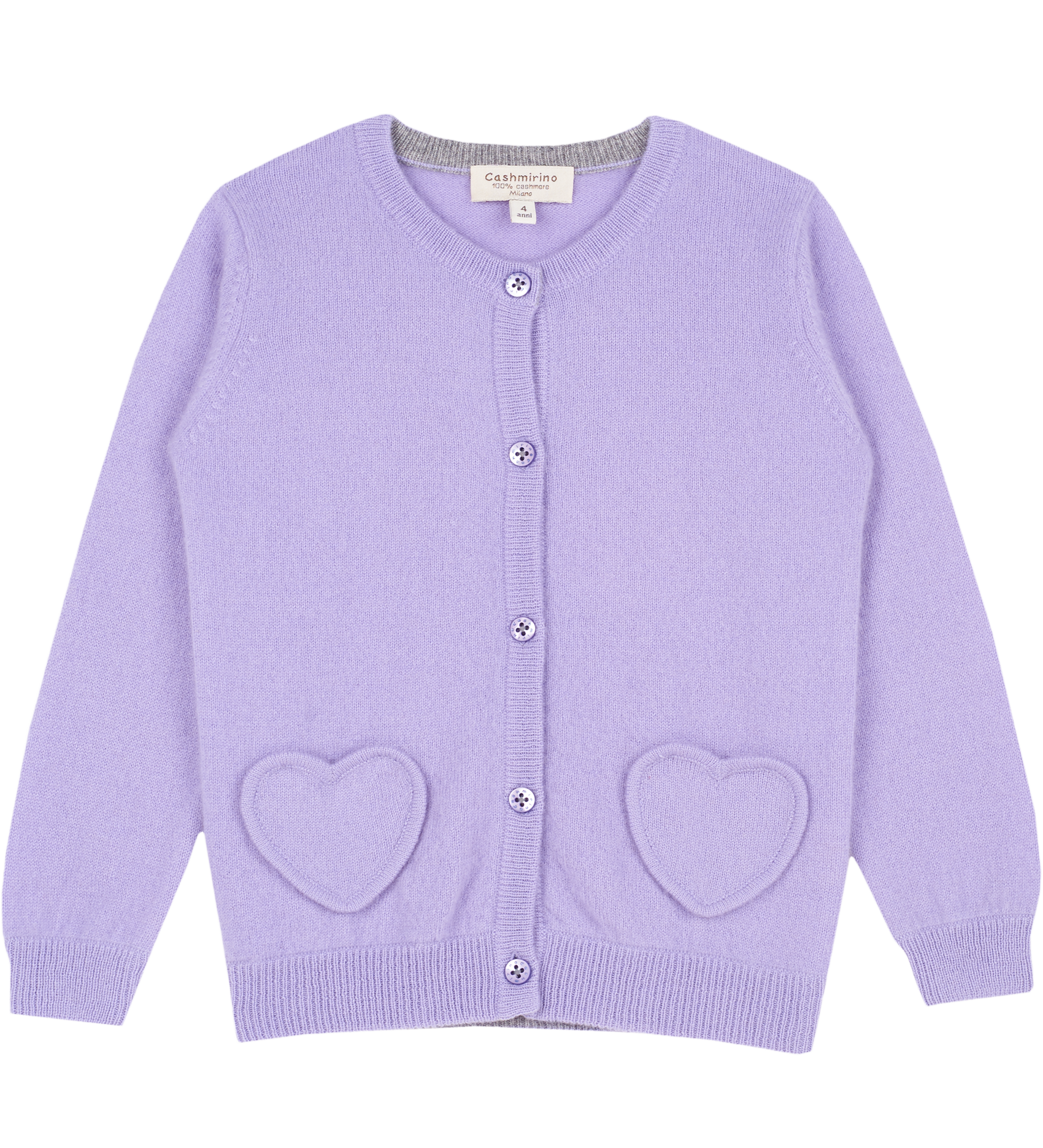 Girl - Sweetheart Cashmere cardigan with Heart Pockets