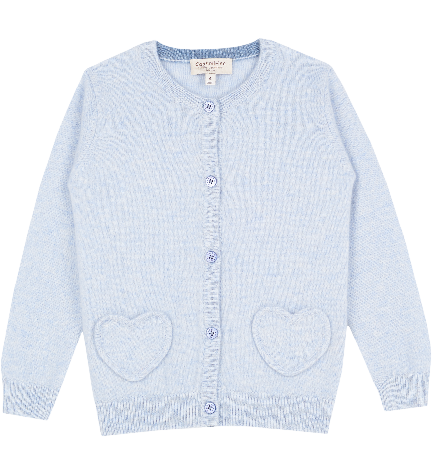Girl - Sweetheart Cashmere cardigan with Heart Pockets