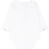 Baby Girl - Margherita Long-Sleeved Cotton Bodysuit with Ruffle Trim and Hand Embroidery
