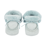 Baby Girl - Suede Crawling Ankle Boots With Foldable Fur And Laces