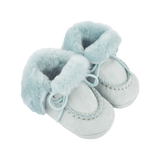 Baby Girl - Suede Crawling Ankle Boots With Foldable Fur And Laces