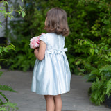 Girl - Anastasia Silk Smocked Hand Embroidered Knee Length Dress