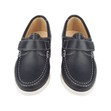Boy - Ben Leather Classic Boat Shoes with Velcro Strap
