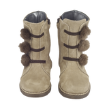 Girl - Suede Boots With Pom-Pom Detail