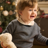Baby Boy - Rudolph Cashmere Jumper with Houndstooth Contrast – Pure Mongolian Cashmere