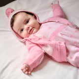 Baby Girl - Paola 100% Cashmere Cardigan Hoodie with Mitten Style Pockets