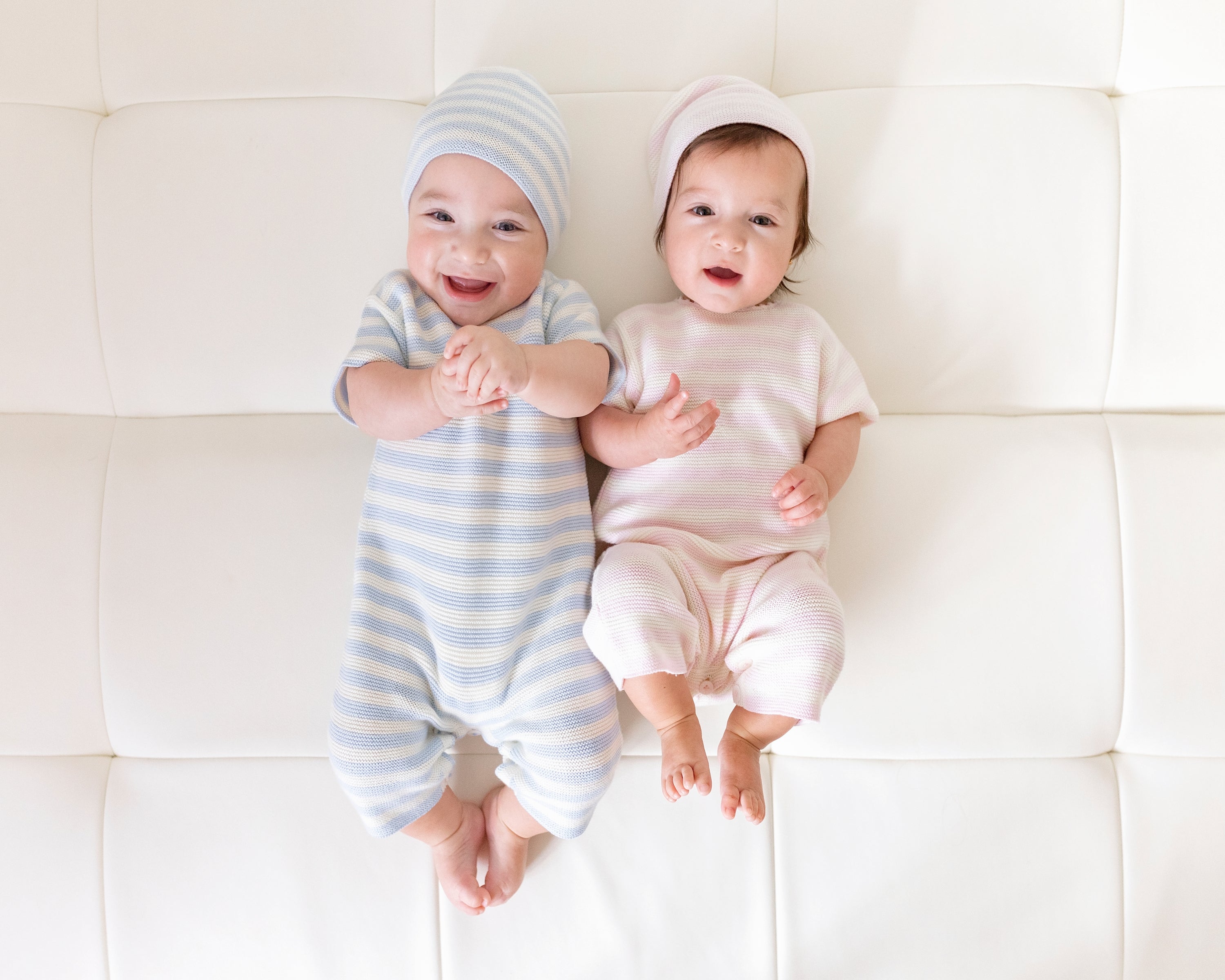Baby Boy - Mario Cotton Candy Striped Romper With Short Sleeves