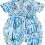 Baby Boy - Aris Cotton Hand Embroidered Smocked Romper