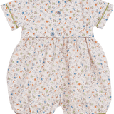 Baby Boy - Amedeo 100% Cotton Hand Embroidered Smocked Romper