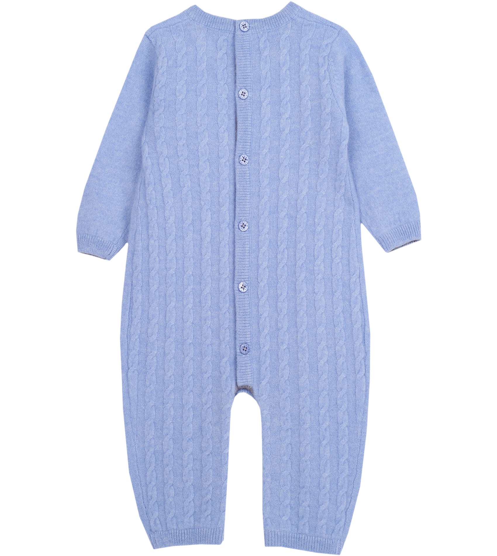 Baby Boy - Drew 100% Cashmere Romper with Cable knit Panel