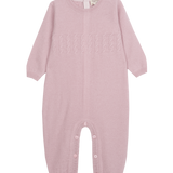 Baby Girl - Drew 100% Cashmere Romper With Cable Knit Panel