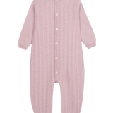Baby Girl - Drew 100% Cashmere Romper With Cable Knit Panel