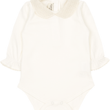 Baby Girl - Lima Long-Sleeved Pima Cotton Bodysuit with Crochet Collar