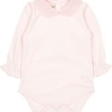 Baby Girl - Lima Long-Sleeved Pima Cotton Bodysuit with Crochet Collar