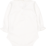 Baby Girl - Lima Long-Sleeved Pima Cotton Bodysuit with Crochet Collar